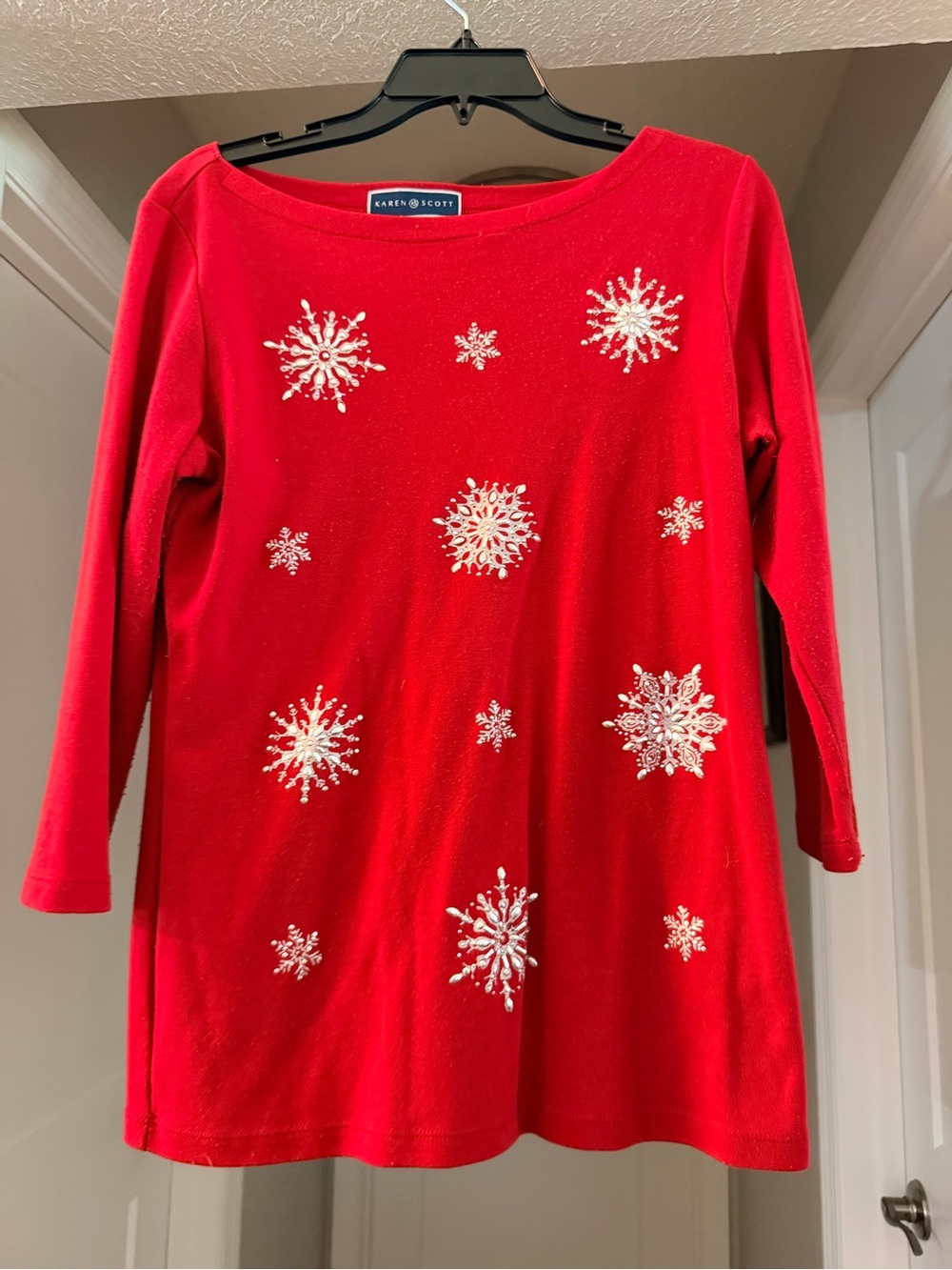 Karen Scott Red Girls' Snowflake Tunic Dress